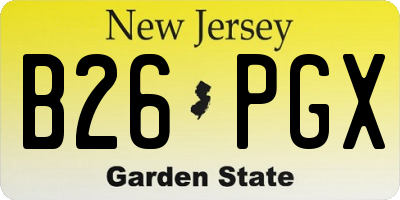 NJ license plate B26PGX