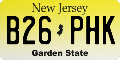 NJ license plate B26PHK