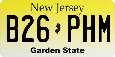 NJ license plate B26PHM