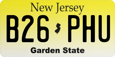 NJ license plate B26PHU