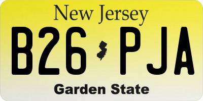 NJ license plate B26PJA