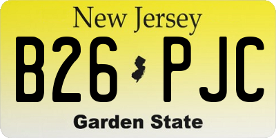 NJ license plate B26PJC