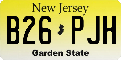 NJ license plate B26PJH