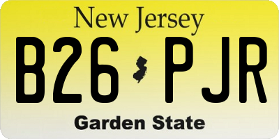 NJ license plate B26PJR