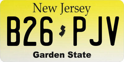 NJ license plate B26PJV