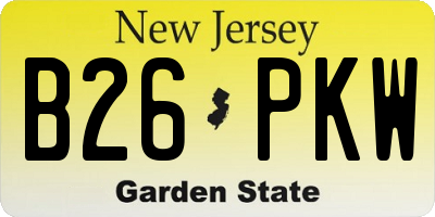NJ license plate B26PKW