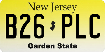 NJ license plate B26PLC