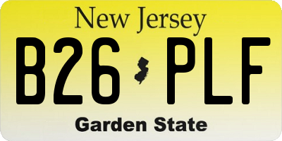 NJ license plate B26PLF