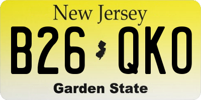 NJ license plate B26QKO