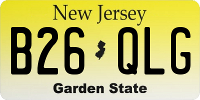 NJ license plate B26QLG
