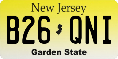 NJ license plate B26QNI