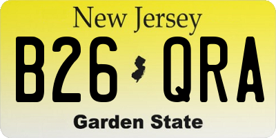 NJ license plate B26QRA