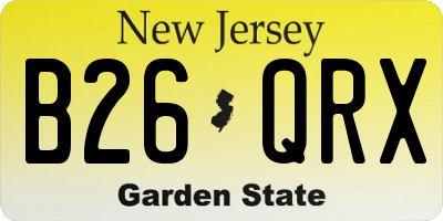 NJ license plate B26QRX