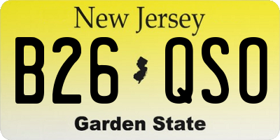 NJ license plate B26QSO