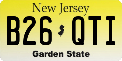 NJ license plate B26QTI