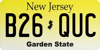 NJ license plate B26QUC
