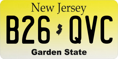 NJ license plate B26QVC