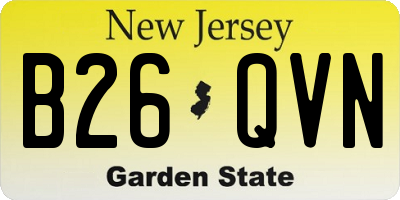NJ license plate B26QVN