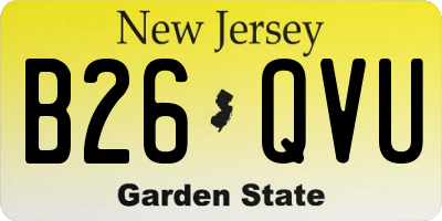 NJ license plate B26QVU