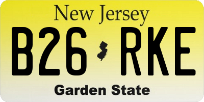 NJ license plate B26RKE