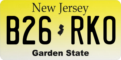 NJ license plate B26RKO