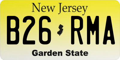 NJ license plate B26RMA