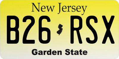 NJ license plate B26RSX