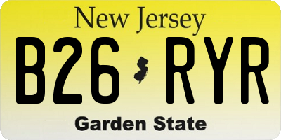 NJ license plate B26RYR