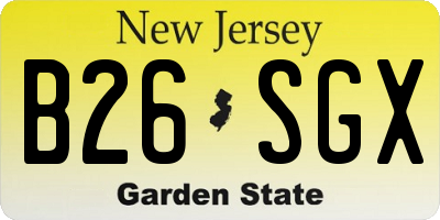 NJ license plate B26SGX