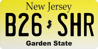 NJ license plate B26SHR