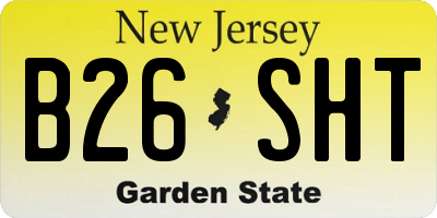 NJ license plate B26SHT
