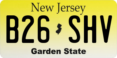 NJ license plate B26SHV