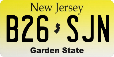 NJ license plate B26SJN