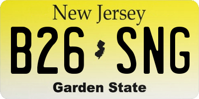 NJ license plate B26SNG