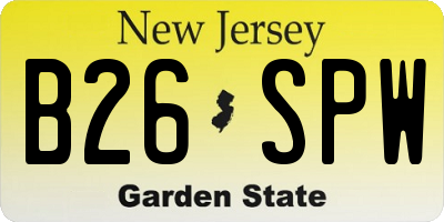 NJ license plate B26SPW
