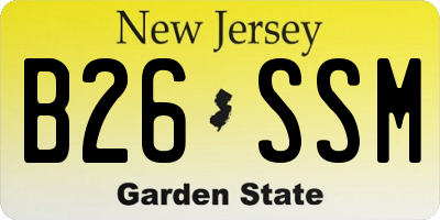 NJ license plate B26SSM
