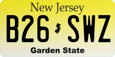 NJ license plate B26SWZ