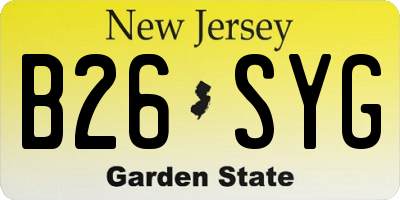 NJ license plate B26SYG