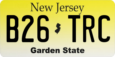 NJ license plate B26TRC