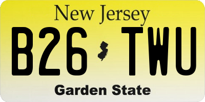 NJ license plate B26TWU