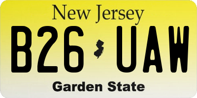 NJ license plate B26UAW