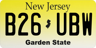 NJ license plate B26UBW