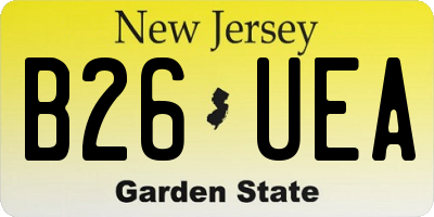 NJ license plate B26UEA