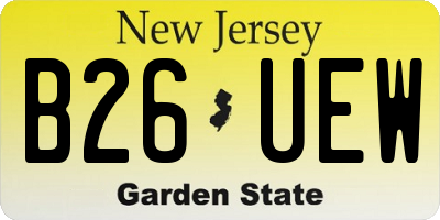 NJ license plate B26UEW