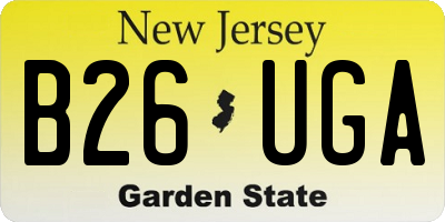NJ license plate B26UGA
