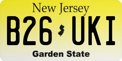 NJ license plate B26UKI