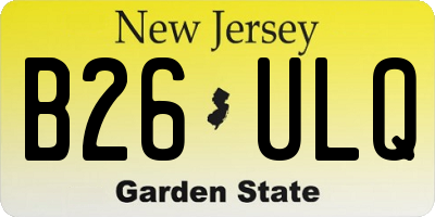 NJ license plate B26ULQ