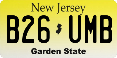 NJ license plate B26UMB