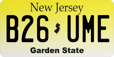 NJ license plate B26UME