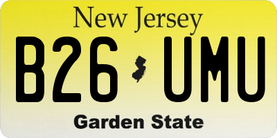 NJ license plate B26UMU